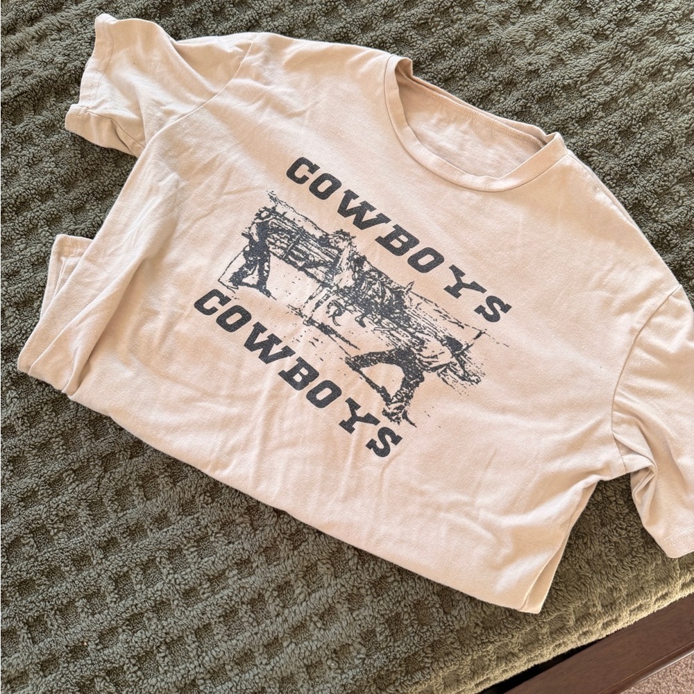 Cowboys Graphic Kids T-Shirt - Cream
